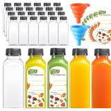 12 Pack, 12 OZ Reusable Plastic Juice Bottles with