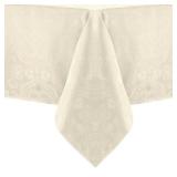 Caiden Elegance Damask 60 in. W x 102 in. L Ivory