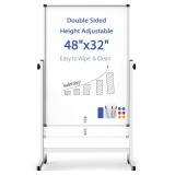 Rolling Whiteboard on Wheels, Double-Sided Magneti