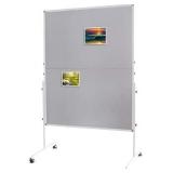 Cork Felt Bulletin Board (Gray) on Wheels, 60 x 48