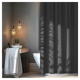 Charcoal Grey Waterproof Fabric Shower Curtain Lin