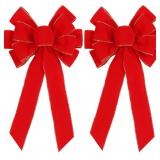 2 Pack Red Christmas Bows Outdoor Decorations,12 x