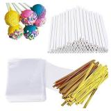 300 PCS Cake Pop Sticks and Wrappers Kit, Includin