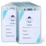 Amazon Basics ID Badge Holders, Vertical Clear Pla
