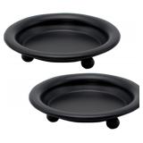 2 Pack Black Decorative Iron Plate Candle Holder 4