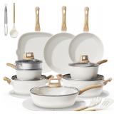 Bazova 24 Pcs Pots and Pans Set Non Stick Ceramic