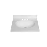 19 in. W x 17 in. D Cultured Marble Vanity Top in