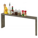 MyGift Over the Stove Spice Shelf, Vintage Gray Wo