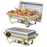 IMACONE Chafing Dish Buffet Sets of 2, 8QT Stainle