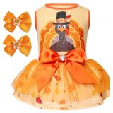 cyeollo Thanksgiving Day Dog Dress Turkey Small Pu