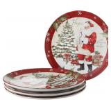 Holiday Wishes Christmas Dinner Plates Set of 4 Vi