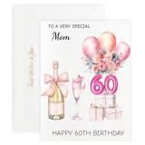 MAGJUCHE 60th Birthday Card for Mom, 5x7 Inch with