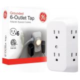 GE 6 Outlet Wall Plug Adapter Power Strip, Extra W