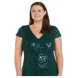 R&M Richards Womens Full Length Sequin Evening Gow