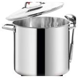 HOMICHEF LARGE STOCK POT 24 Quart With Lid - Nicke