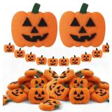 Hillsuren 24 Pcs Halloween Felt Pumpkin Wool Felt
