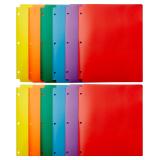 Amazon Basics Plastic 3 Hole Punch Folders with 2