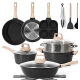 SODAY 17 Pcs Pots and Pans Set Non Stick Kitchen C