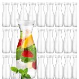 Gejoy 24 Pcs Plastic Water Carafe with Lids 32 oz