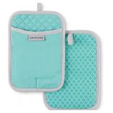 KitchenAid Asteroid Pot Holder 2-Pack Set, Aqua Sk