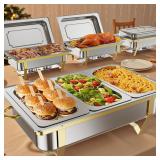 Chafing Dishes for Buffet 4 Pack 7 Pans, High Grad