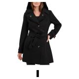 London Fog Wool Coat Double Lapel Thigh Length But