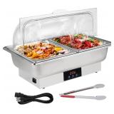 Roll Top Chef Chafing Dish Buffet Set 2 Pan Food W