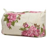 Cotton Hand Block Floral Print Toiletry Bag For Wo