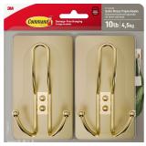 Command X-Large Satin Brass Triple Hook 17038BR-2E