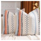 Tosleo Boho Tufted Throw Pillow Covers 18x18 Set o