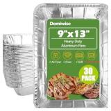 Demiwise Thickened 30 Pack Aluminum Foil Pans, 9x1