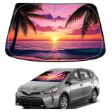 Sunset Beach Car Windshield Sun Shade Compatible w