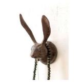 Wall-Mounted Rabbit Hook   Rustic Cast Iron 5' Tal