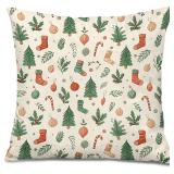 Vintage Beige Christmas Pillow Covers 18x18, Chris