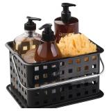 iDesign Plastic Handle-Portable Shower Caddy-Black