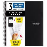 Five Star Wirebound Notebook, 3-Subject, 150 Colle