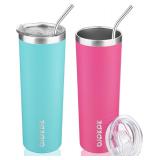 BJPKPK 2 Pack 20oz Skinny Tumblers with Lid Insula