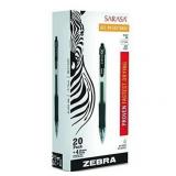 Zebra Sarasa Retractable Gel Ink Pens, Medium Poin