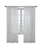 Curtainfresh White Solid Polyester 59 in. W x 108