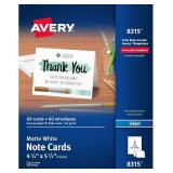 Avery Printable Note Cards with Envelopes, 4.25' x