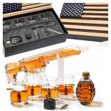 AR15 Whiskey Gun Decanter Flag Set - 1000ml Set -