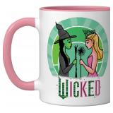 Wicked Glinda & Elphaba Sketched Ceramic Mug, Pink