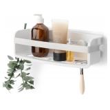 Umbra Flex Adhesive Shower Shelf for Bathroom, Whi