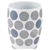 Avanti Linens 13870F WHT Dotted Circles Wastebaske