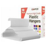 White plastic hangers 10 Pack  Heavy-Duty Plastic