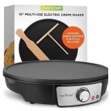NutriChef 12' Electric Crepe Maker & Griddle with