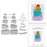 Spellbinders Topsy Turvy Cake Etched Dies, Metal