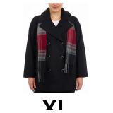 London Fog Womens Double-Breasted Peacoat with Sca