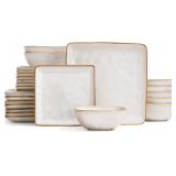 Famiware Dinnerware Sets for 8, Ocean Square 24-Pi