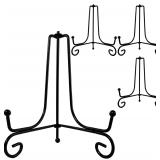4PCS Plate Stands for Display, Black Iron Easel Pl